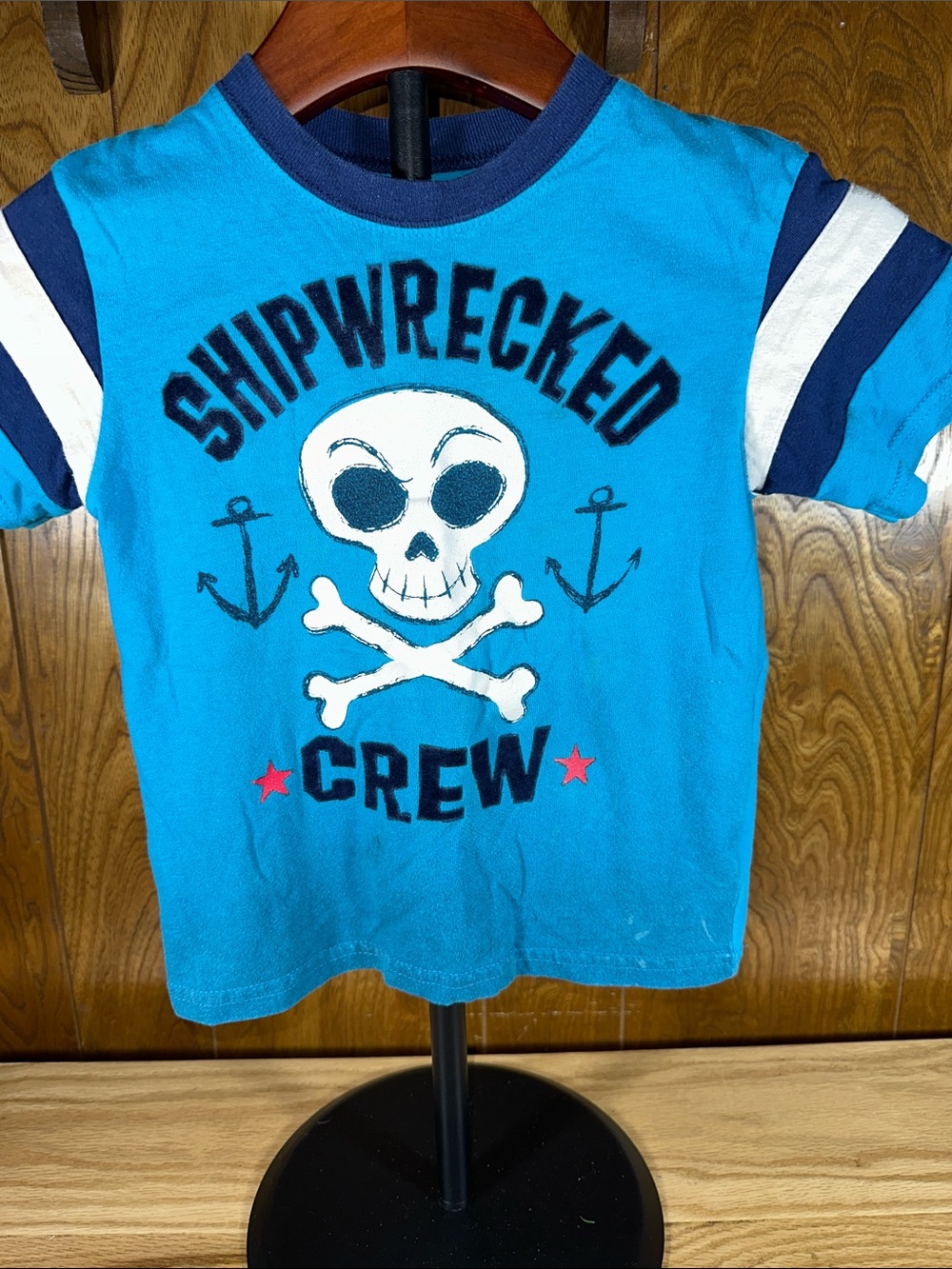 🎉Garanimals Blue 'Shipwrecked Crew' Skull Graphic Tee. D419